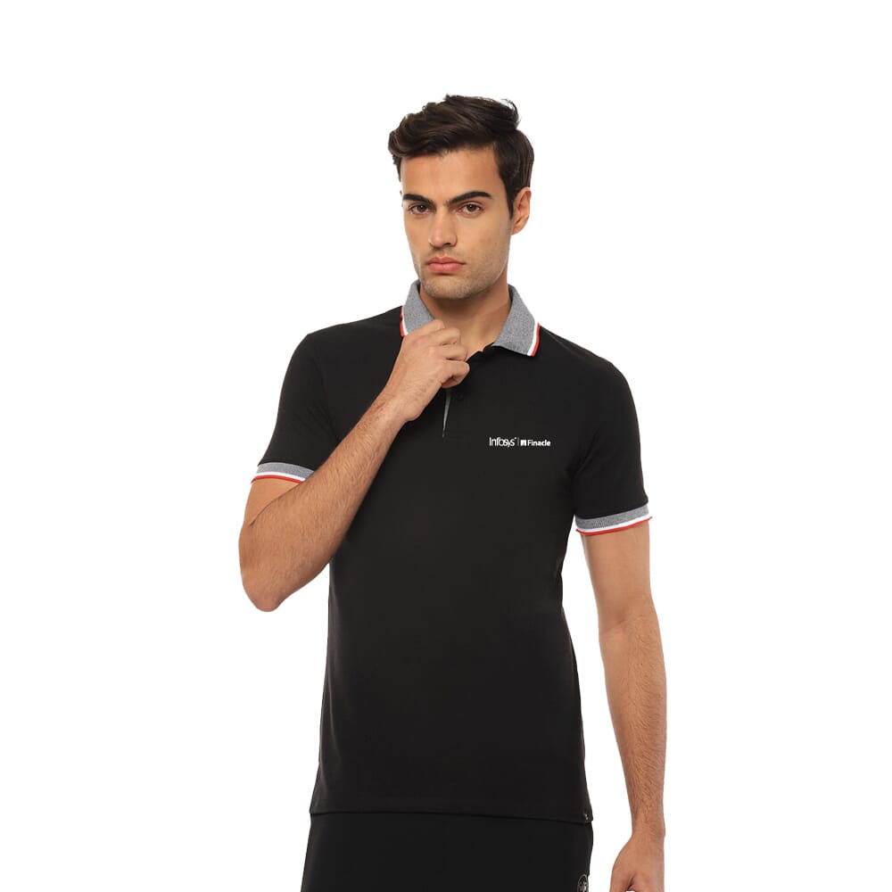 Hummel Eunike T-shirt Polo (Men)-Black with Grey